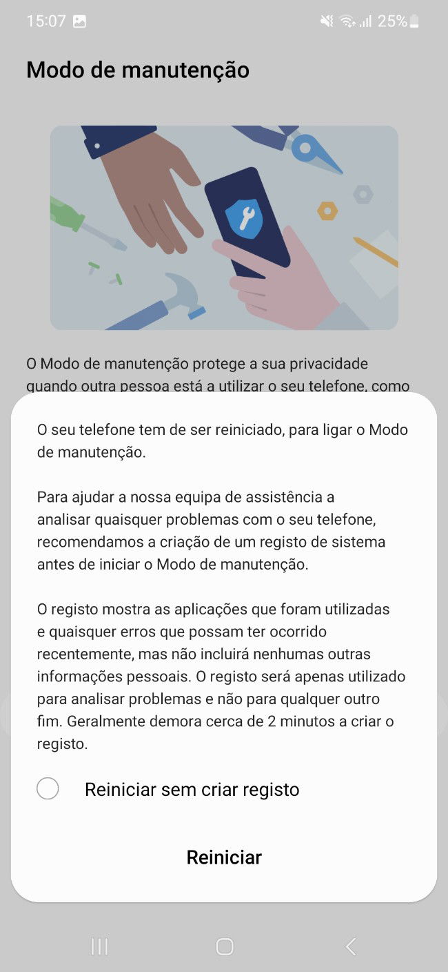 Modo de Manutenção Samsung