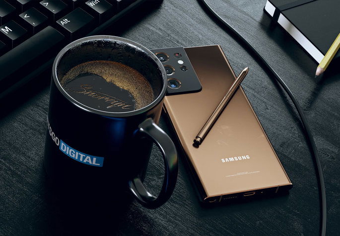 Conceito do Samsung Galaxy Note 21 Ultra. Crédito: LetsGoDigital