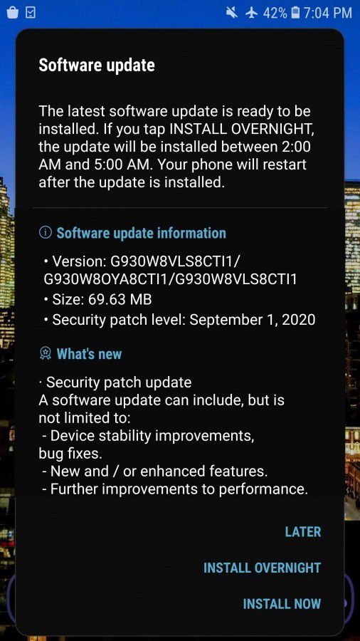 Atualização Samsung Galaxy S7