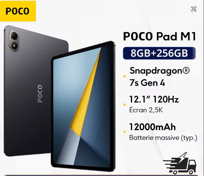 Tablet versão global POCO Pad M1 com processador 7s Gen 4