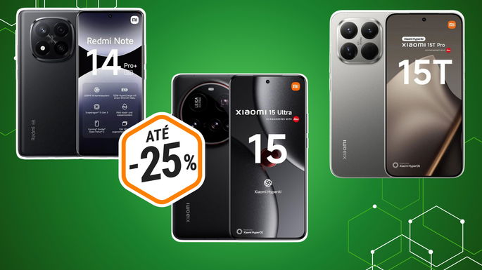 Três telemóveis xiaomi com descontos de até 25%