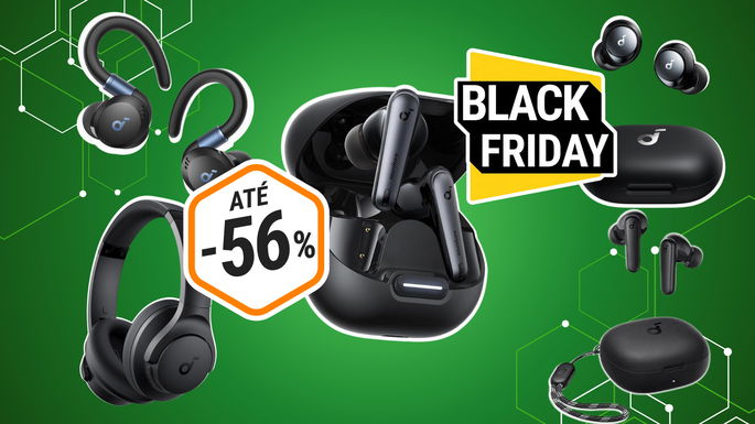 cinco sugestões da Soundcore com descontos de até 56%