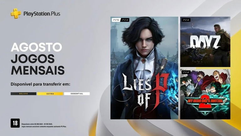 Sony revela os jogos grátis de agosto no PS Plus. Um deles vai desafiar-te como gamer