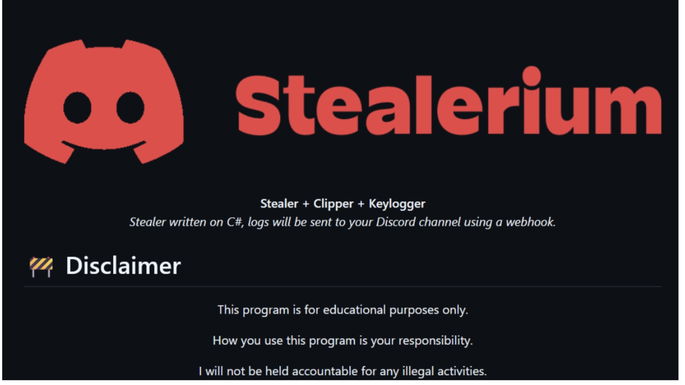 Página do Stealerium no GitHub