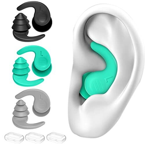 Tampões ouvidos 3 pares de tampões ouvidos silicone