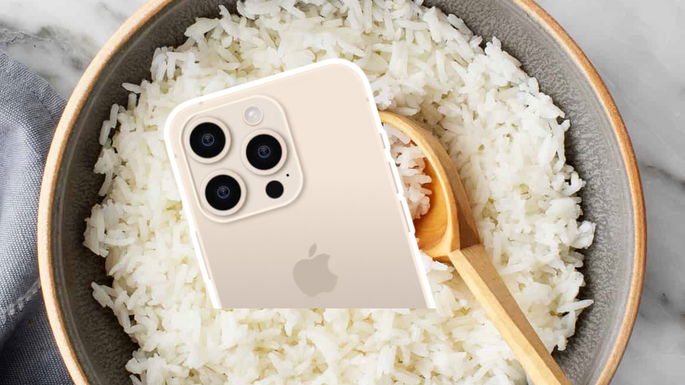 Telemóvel em arroz