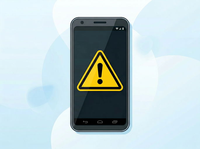 telem&oacute;vel com sinal de aviso perigo