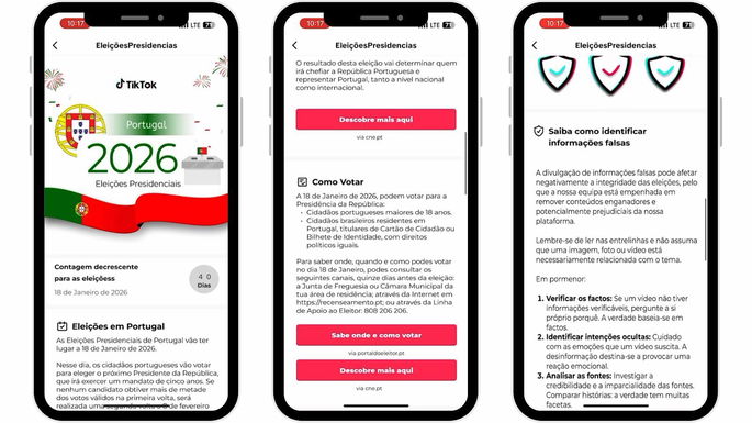 TikTok eleições Portugal