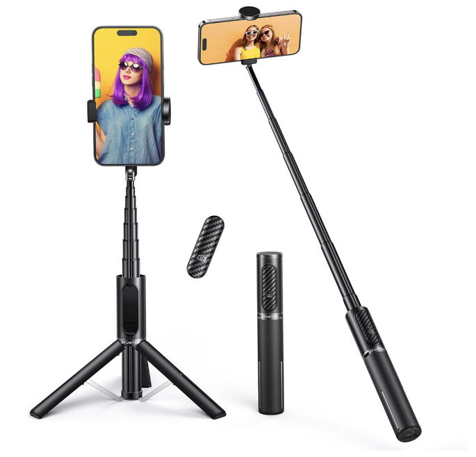 Tripé para telemóvel 3 em 1 com controlo remoto