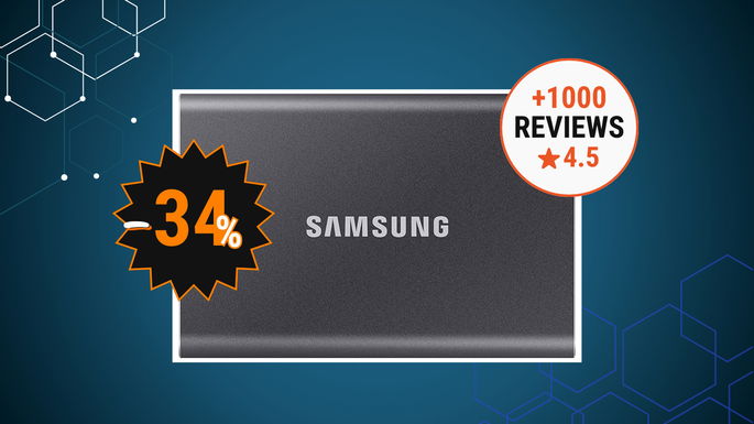 Samsung T7 Portátil SSD 2 TB com desconto de 34%