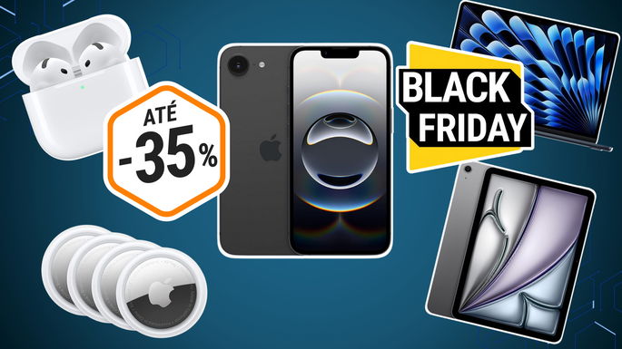 cinco produtos Apple, iPhone, MacBook e muito mais, todos com descontos até 35%