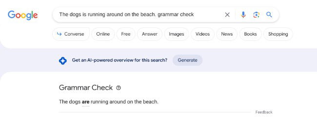 Verficiação gramatical Google