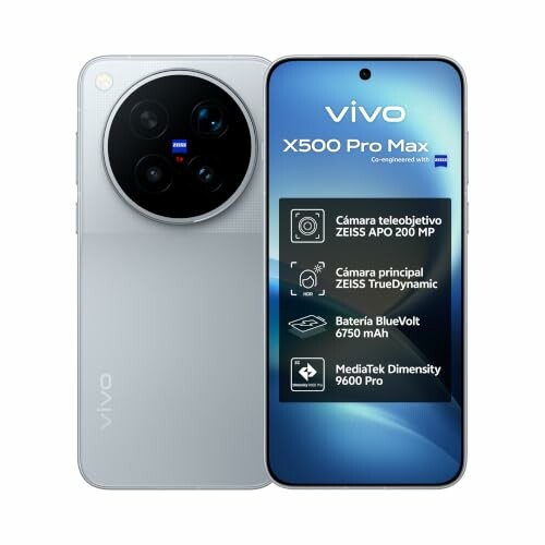 vivo X500 Pro Max 12 GB + 256 GB, c&acirc;mara ZEISS APO 200 MP