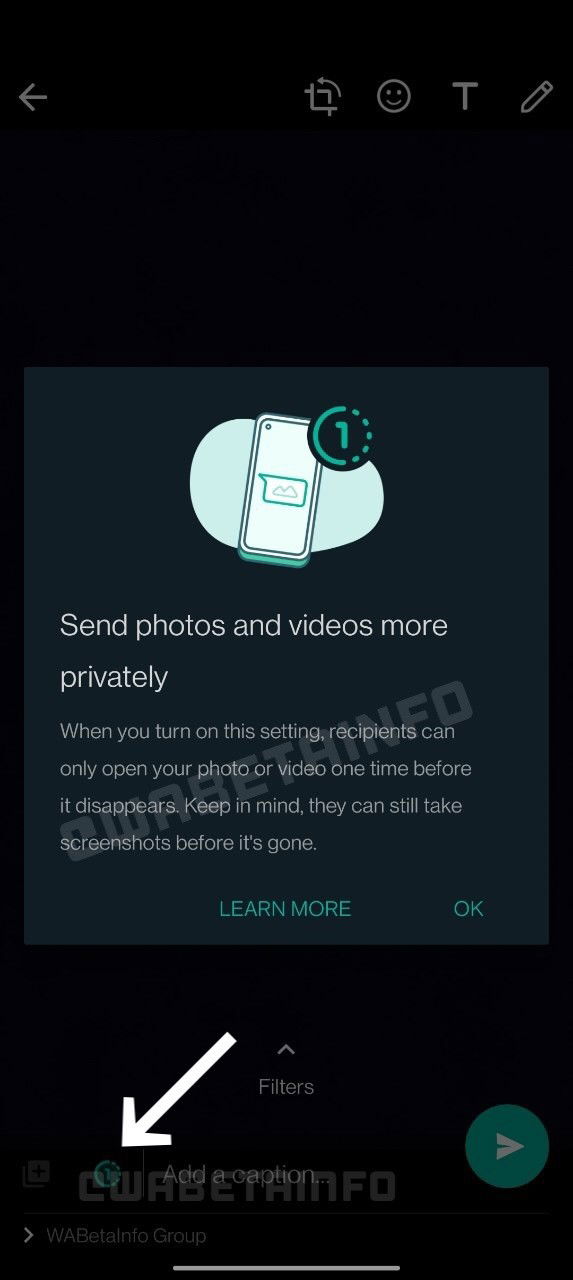 Modo de desaparecimento a caminho do WhatsApp. Crédito: WABetaInfo