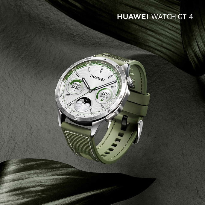 Modelo verde do Huawei Watch GT 4