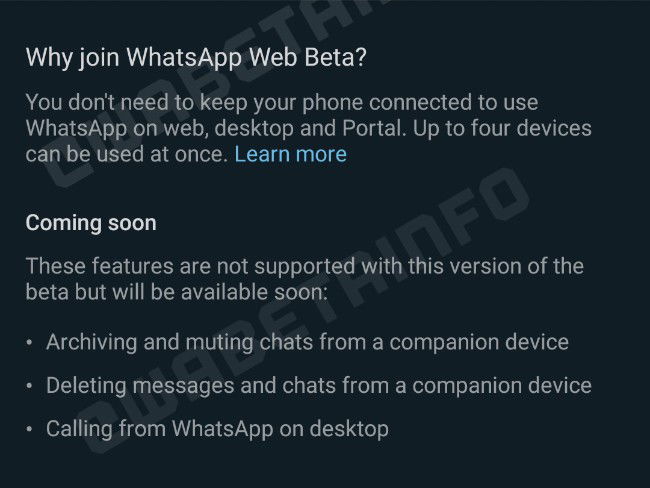 WhatsApp Web Beta