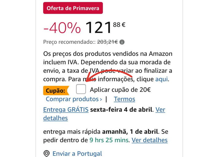 Aplicar desconto na Amazon