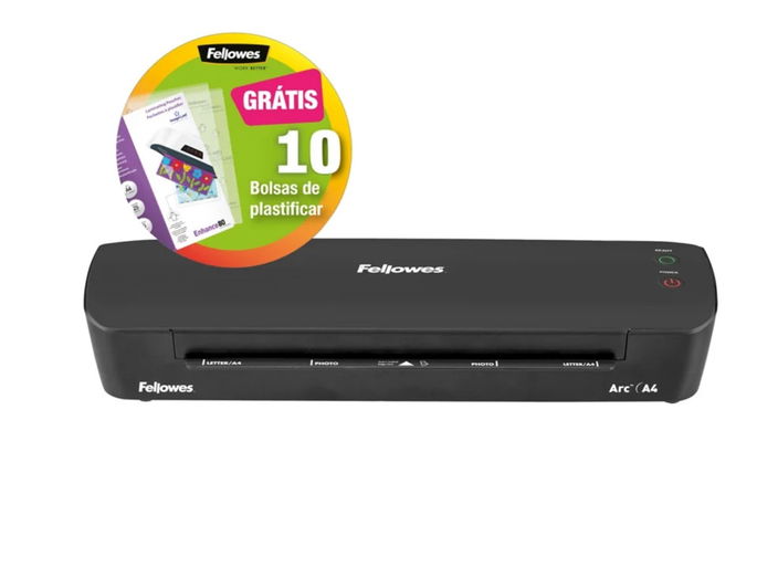 Plastificadora + 10 Bolsas de Plastificação FELLOWES Arc A4