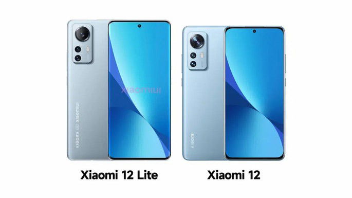 Tamanho do Xiaomi 12 Lite em comparação com o Xiaomi 12. Crédito: Xiaomiui