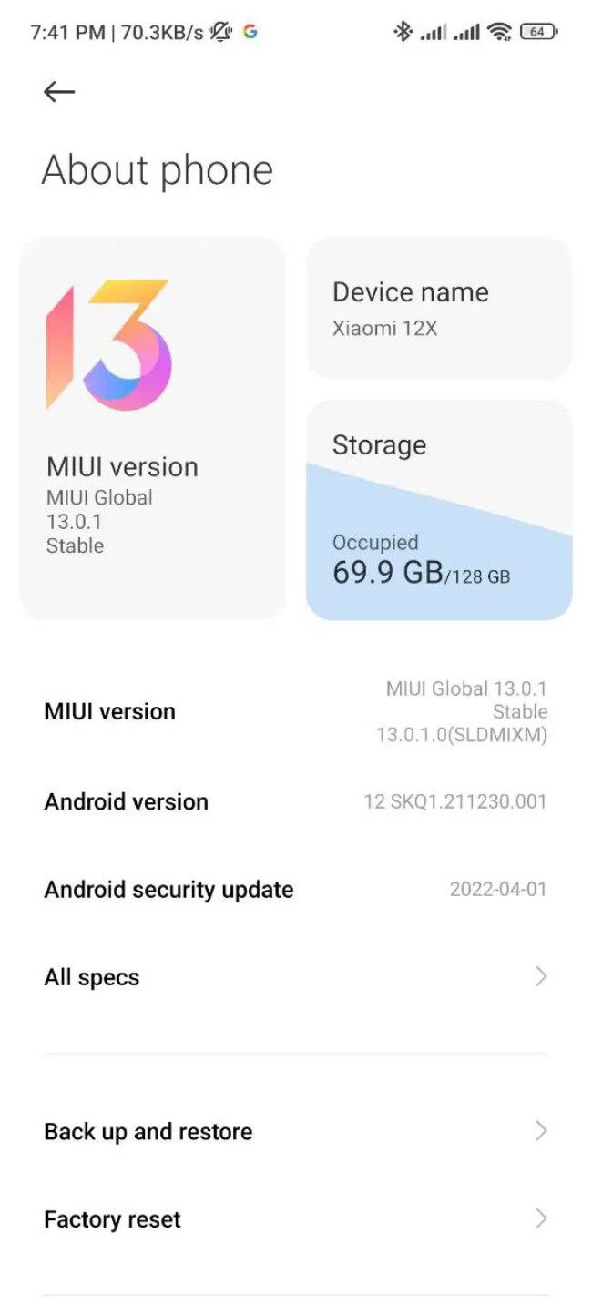 Xiaomi Android 12