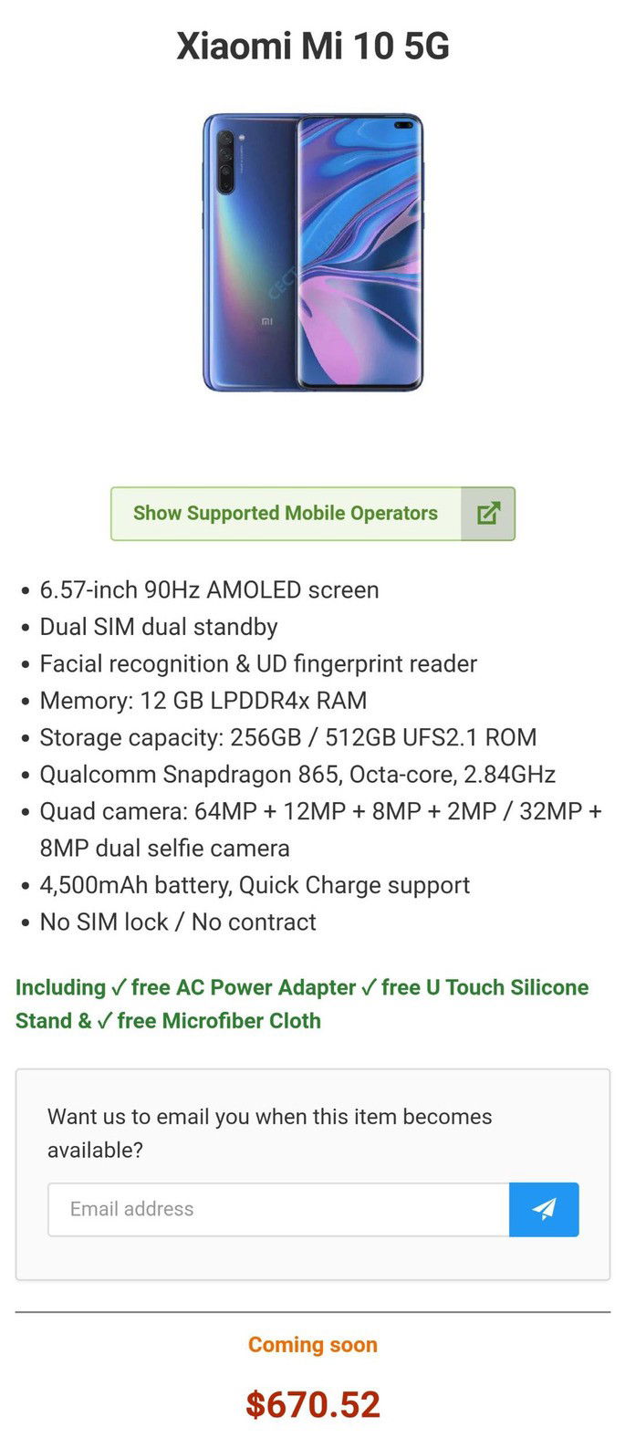 Xiaomi Mi 10 5G