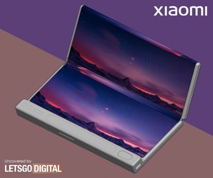 Patente de smartphone dobrável da Xiaomi. Crédito: LetsGoDigital