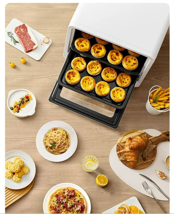 imagem de comida a sair do Xiaomi MIJIA Smart Oven 40L