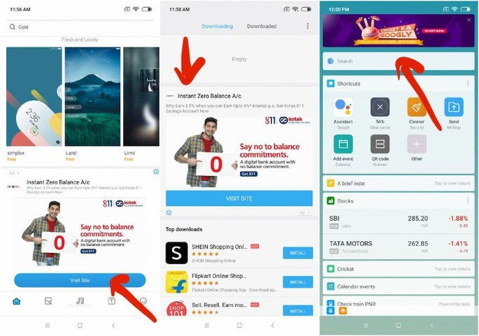 anúncios ads miui
