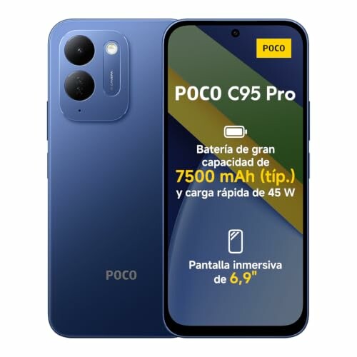 Xiaomi POCO C95 Pro, smartphone 8 GB + 256 GB, azul