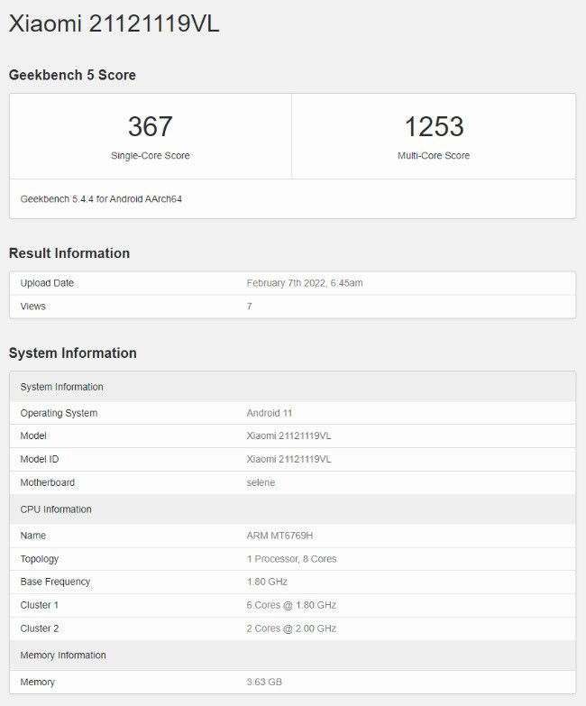 smartphone Xiaomi Redmi 10