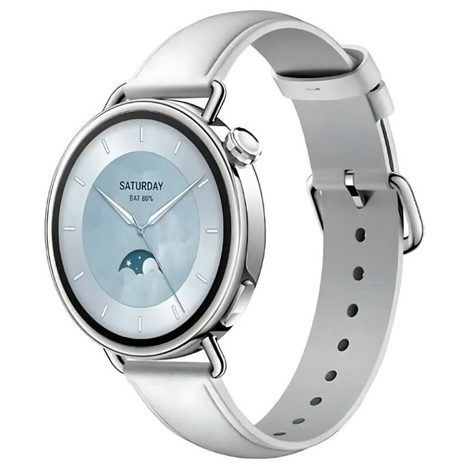 Xiaomi Watch S4 41 mm com bracelete em couro Branco